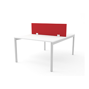 Bureau BRASILIA Avec Séparation EN Tissu Rouge
