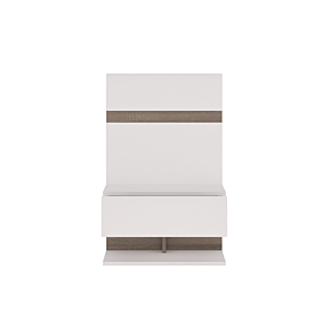 Table De Chevet LINATE 1 Tiroir - Blanc / Chêne Beige