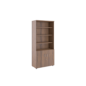 Elément De Rangement Haut HYDRA 2 portes Basses Et Etagères - Noyer