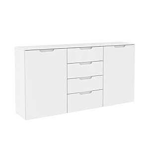 Commode SIENNA 2 portes et 4 tiroirs Blanc