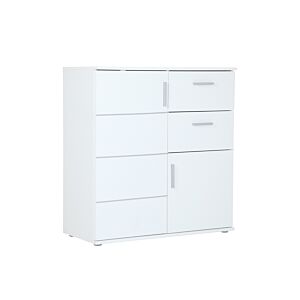 Meuble Multifonction JONAS 2 Portes et 2 Tiroirs - Blanc Cassé