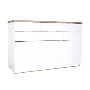 Meuble Multifonction MUNDI 3 portes 6 tiroirs Blanc