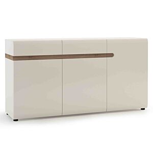 Commode LINATE 2 Tiroirs et 3 Portes - Blanc / Chêne Beige