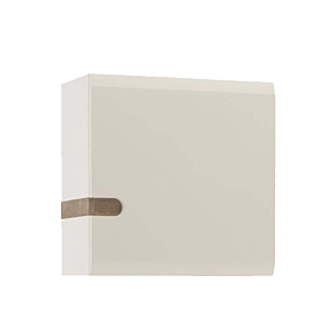 Meuble haut suspendu 1 Porte LINATE - Blanc/Chêne beige