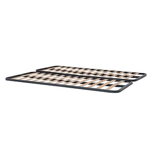 Set 2 Sommiers à lattes MATRIMOULES Sans Pieds 2x80x190cm - Noir