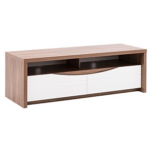 Meuble TV SAINT TROPEZ 2 tiroirs avec led - Blanc