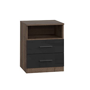 Table de chevet JAWA - Oak / Noir Laqué
