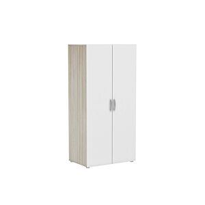 Armoire NANO 3 étagères Et Penderie - Blanc