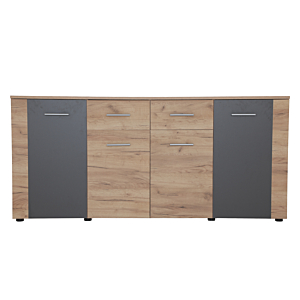 Commode UNO 4 portes et 2 tiroirs Marron Craft