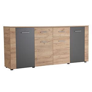 Commode UNO 4 portes et 2 tiroirs Marron Craft