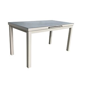 Table De Jardin EXTANSIA 140x75cm – Gris Clair / Blanc Bon plan