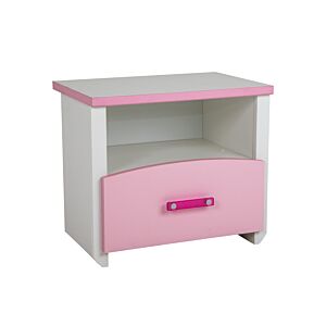 Table De Chevet BEAUTIFUL - Blanc / Rose Bon plan
