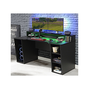 Bureau Gaming TEAZUR 160x72x91cm - Noir