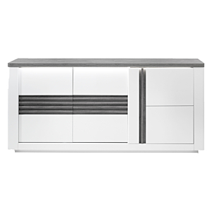 Buffet VERTIGO 3 portes - Chêne gris et blanc