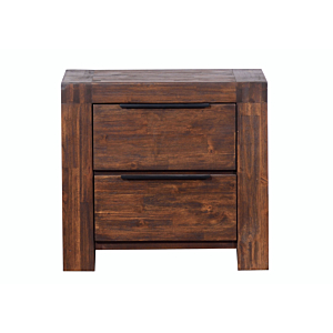 Table de chevet ASTON + 2 tiroirs - Caramel