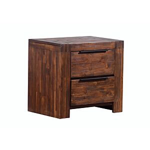 Table de chevet ASTON + 2 tiroirs - Caramel