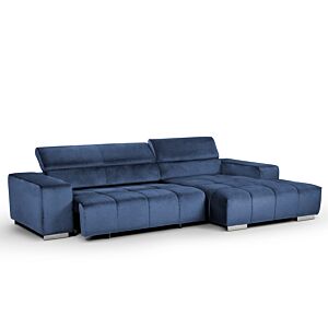 Canapé d'angle ORION Avec Fonction relax - Bleu Foncé