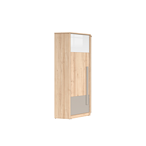Armoire D'Angle NAMEK 1 Porte - Chêne Beige / Gris