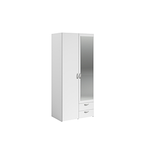 Armoire DAILY 2 portes 2 tiroirs - Blanc