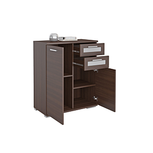 Commode SOLIDO 2 portes et 2 tiroirs Marron