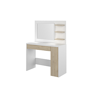 Coiffeuse GLAMOUR - Chêne & Blanc