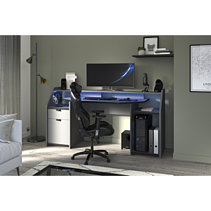 Bureau GAMER 180x67x92cm - Gris