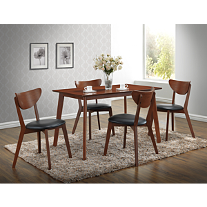 Set table Avec 4 Chaises STANFORD - Marron