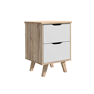 Table De Chevet VANKA - Chêne Beige / Blanc
