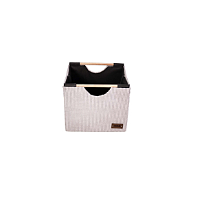 Boite De Rangement Côtelé 27x26x24cm - Gris Beige