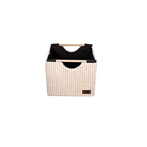 Boite De Rangement Côtelé 27x26x24cm - Beige Accessoires-rangements