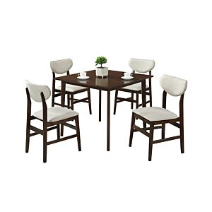 Set Table À manger ALBA Avec 4 Chaises – Cappucino