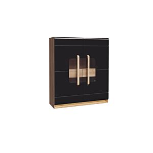 Vitrine ATTENTION - Beige / Noir Rangement de salon