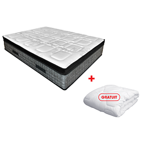 Matelas THERAPEDIC BACKSENSE PLUS - Blanc/Gris + Couette Gratuite