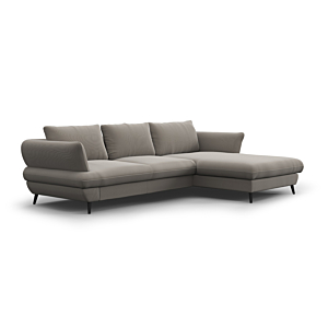 Canapé D'angle Droit BALOU Avec Fonction Lit ET Coffre - Taupe