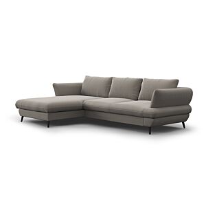 Canapé D'angle Gauche BALOU Avec Fonction Lit ET Coffre - Taupe