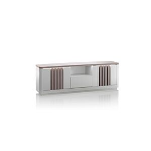 Meuble TV PESARO 170cm - Chêne / Gris