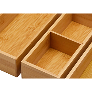 Set rangement couverts bambou - Beige Naturel