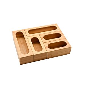 Rangement sachets bambou - Beige Naturel Art de la table