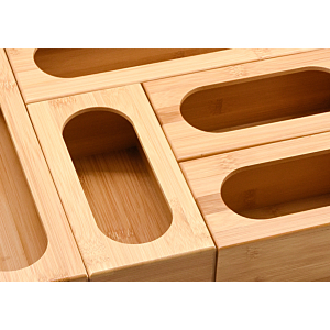 Rangement sachets bambou - Beige Naturel
