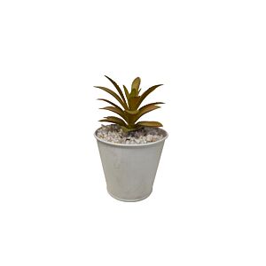 Plante ARTIFICIELLE AVEC POT EN FER 10x10x15,5cm - Blanc Plantes et fleurs artificielles