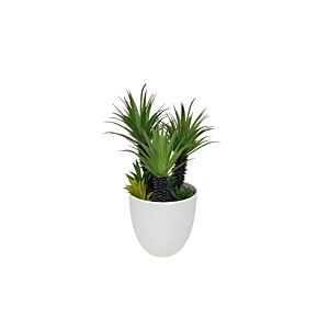 Plante ARTIFICIELLE AVEC POT EN MELAMINE 20x19x33cm - Blanc Plantes et fleurs artificielles