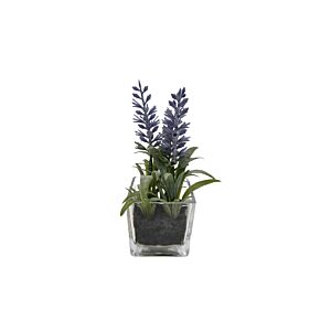 LAVANDE ARTIFICIELLE AVEC POT EN VERRE 9,5x9x15cm - Blanc Plantes et fleurs artificielles