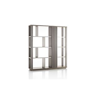 Bibliothèque 1 Porte PESARO - Chêne / Gris Rangement de salon
