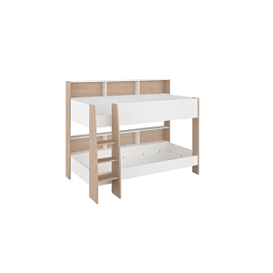 LITS SUPERPOSES ÉTOILE 90x200 AVEC SOMMIER - Chêne / Blanc Promos printemps
