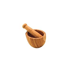 Mortier et pilant bambou - Beige Naturel Art de la table