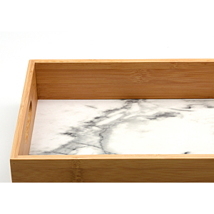 Plateau marbré bambou - Beige Naturel