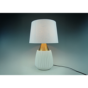LAMPE DE TABLE EN CERAMIC METAL 30X47cm - Blanc