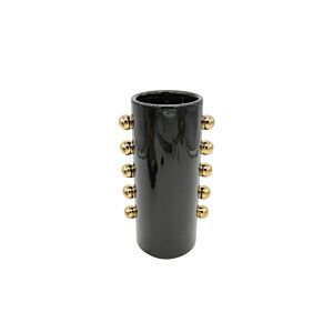 VASE EN CÉRAMIQUE NOIR AVEC SPHÈRES - Noir Décorations