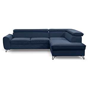 Canapé D'angle Droit IDYLLA - Bleu Foncé