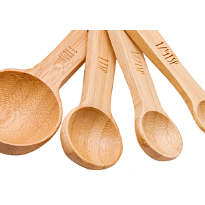 Set de 4 Cuillères doseuses en bambou - Beige